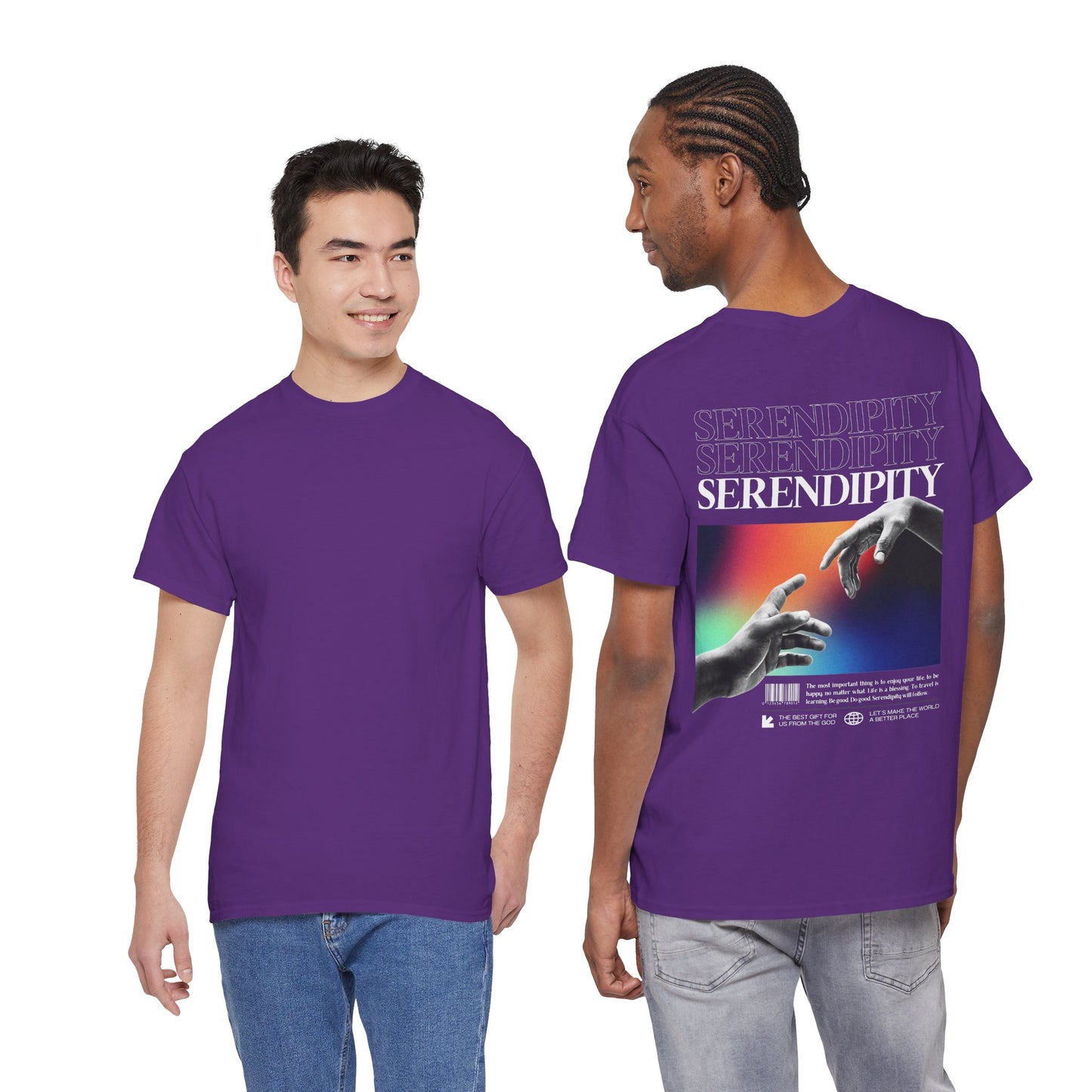 Camiseta estilo Streetwear - Retro Rainbow Hands - Unisex