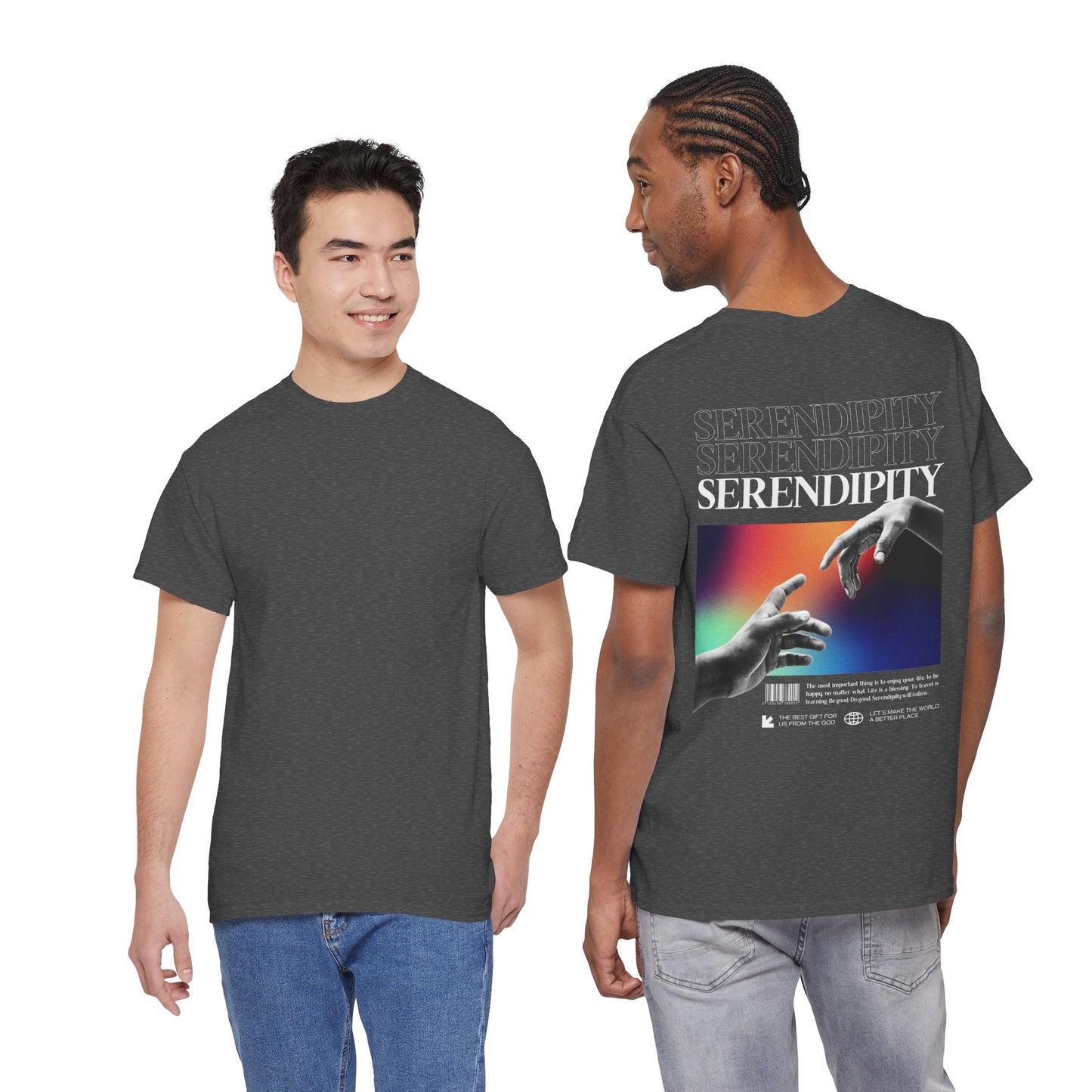 Camiseta estilo Streetwear - Retro Rainbow Hands - Unisex